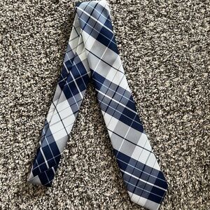 Express Navy and White Checkered Tie